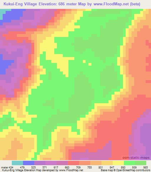 Kukui-Eng Village,Guyana Elevation Map