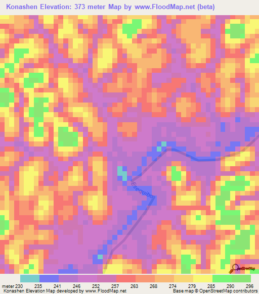 Konashen,Guyana Elevation Map