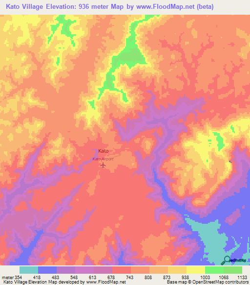 Kato Village,Guyana Elevation Map