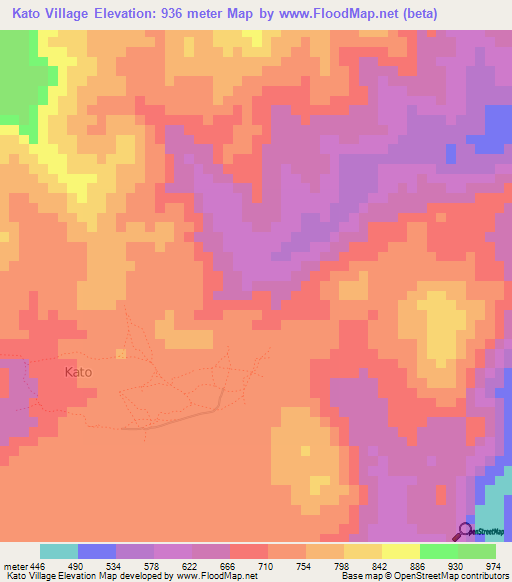 Kato Village,Guyana Elevation Map