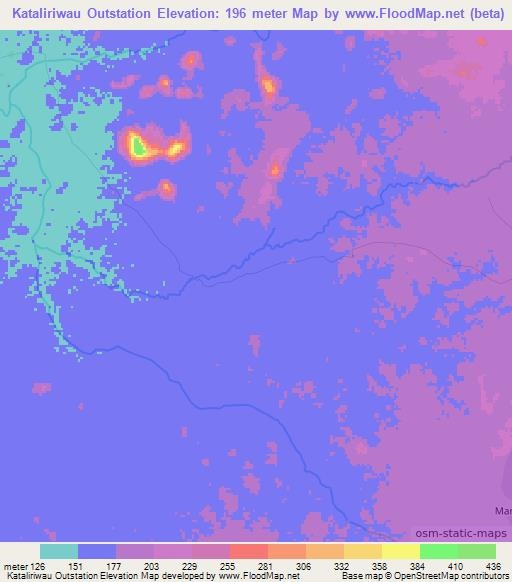 Kataliriwau Outstation,Guyana Elevation Map