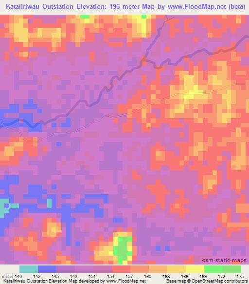 Kataliriwau Outstation,Guyana Elevation Map