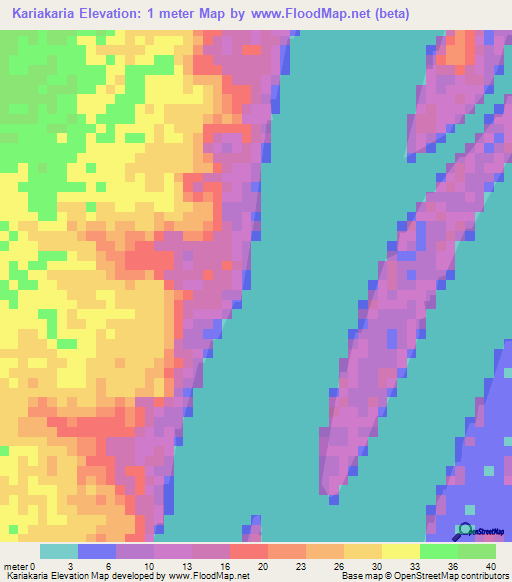 Kariakaria,Guyana Elevation Map