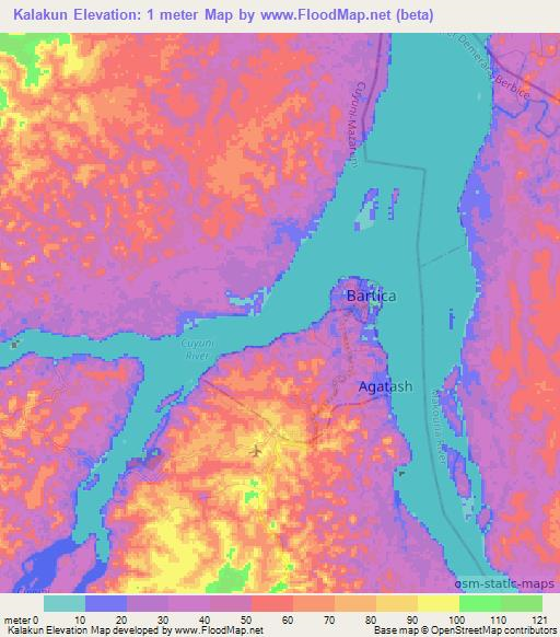 Kalakun,Guyana Elevation Map