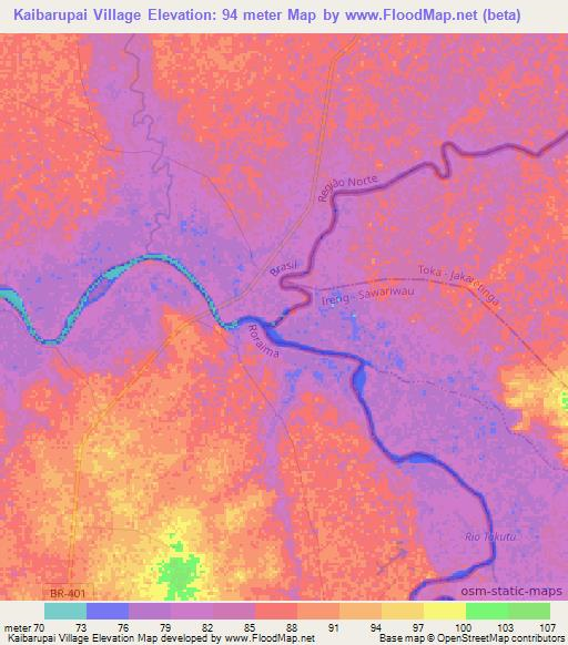 Kaibarupai Village,Guyana Elevation Map