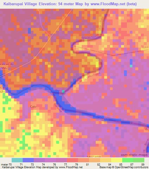 Kaibarupai Village,Guyana Elevation Map