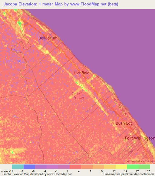 Jacoba,Guyana Elevation Map