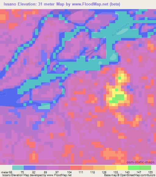 Issano,Guyana Elevation Map