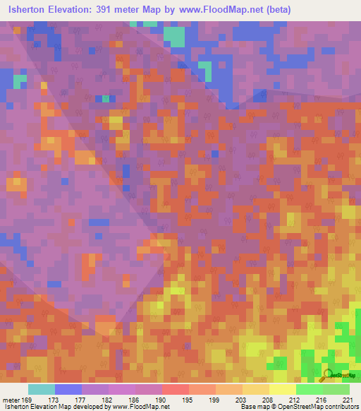 Isherton,Guyana Elevation Map