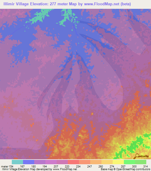 Illimir Village,Guyana Elevation Map