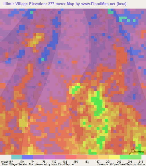 Illimir Village,Guyana Elevation Map