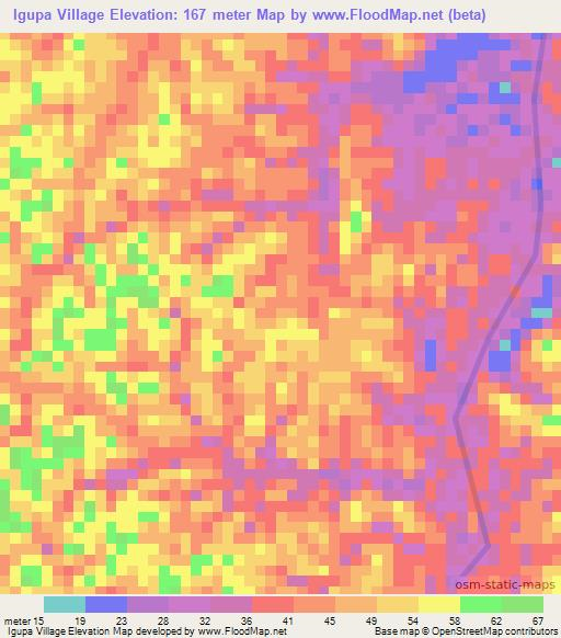 Igupa Village,Guyana Elevation Map