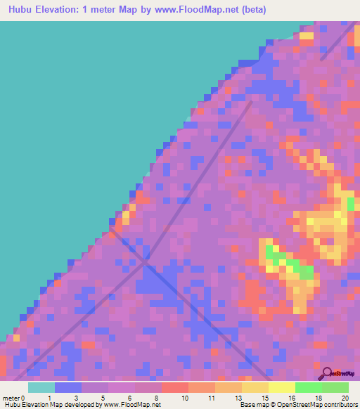 Hubu,Guyana Elevation Map