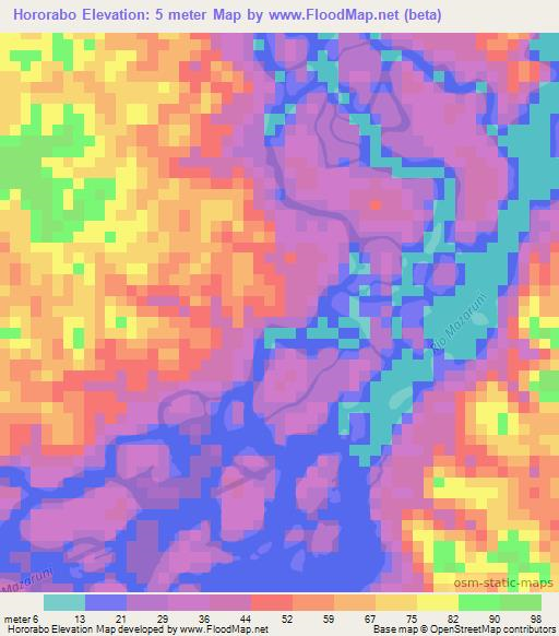 Hororabo,Guyana Elevation Map