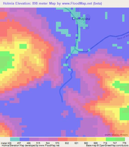 Holmia,Guyana Elevation Map