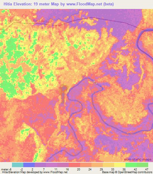 Hitia,Guyana Elevation Map