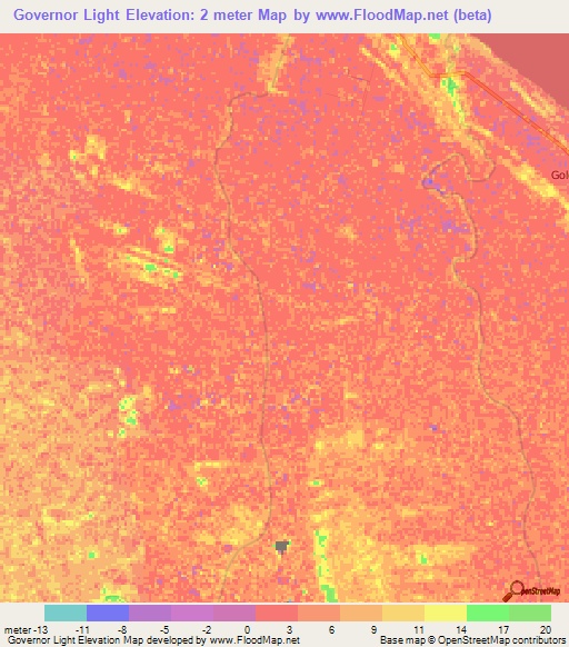 Governor Light,Guyana Elevation Map