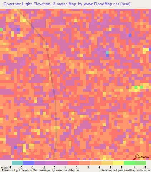 Governor Light,Guyana Elevation Map