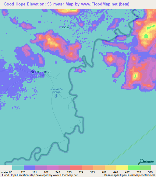 Good Hope,Guyana Elevation Map