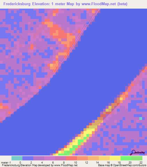 Fredericksburg,Guyana Elevation Map