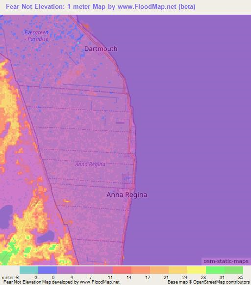 Fear Not,Guyana Elevation Map