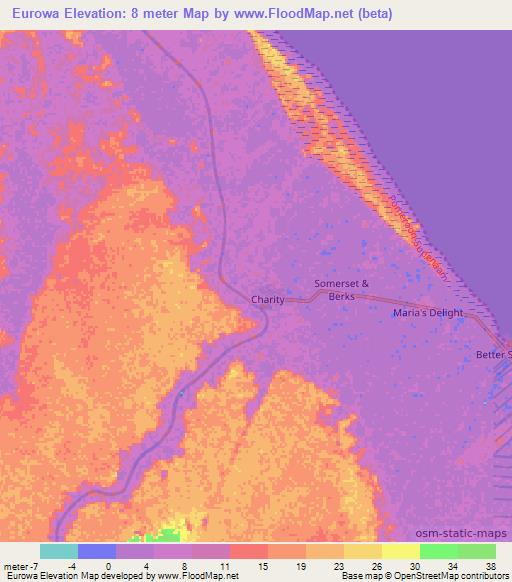 Eurowa,Guyana Elevation Map