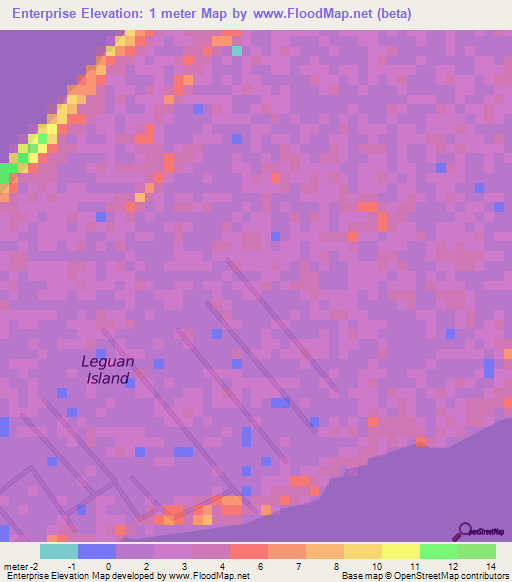 Enterprise,Guyana Elevation Map