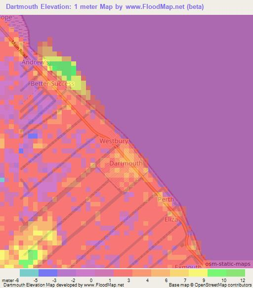 Dartmouth,Guyana Elevation Map