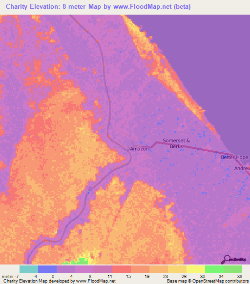 Charity,Guyana Elevation Map