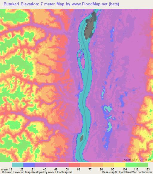 Butukari,Guyana Elevation Map