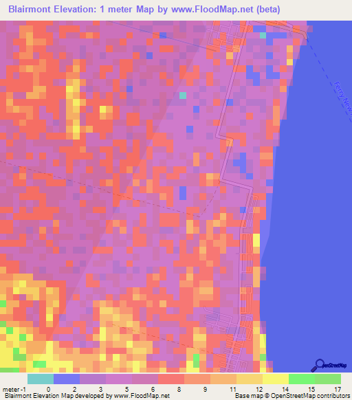 Blairmont,Guyana Elevation Map