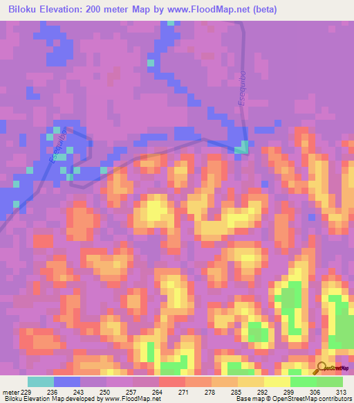 Biloku,Guyana Elevation Map