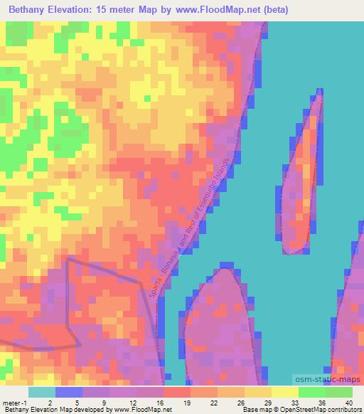 Bethany,Guyana Elevation Map