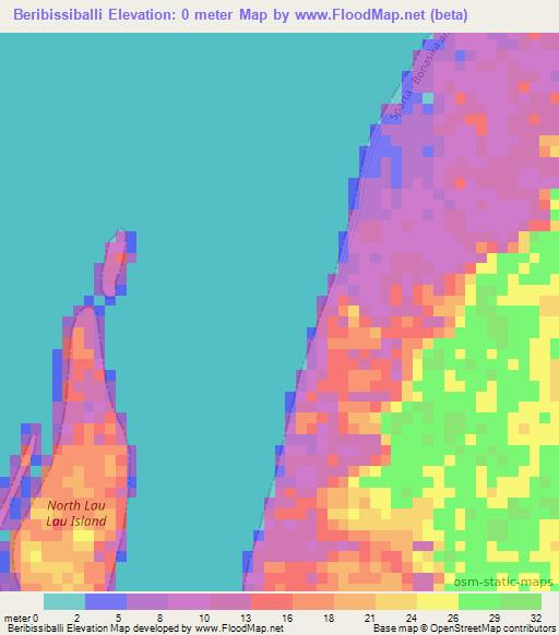 Beribissiballi,Guyana Elevation Map