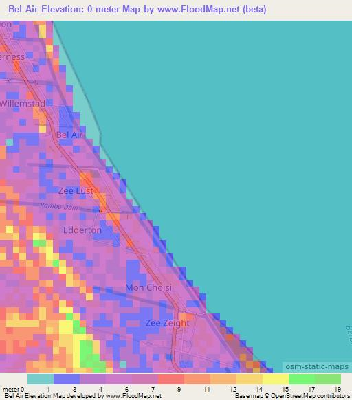 Bel Air,Guyana Elevation Map