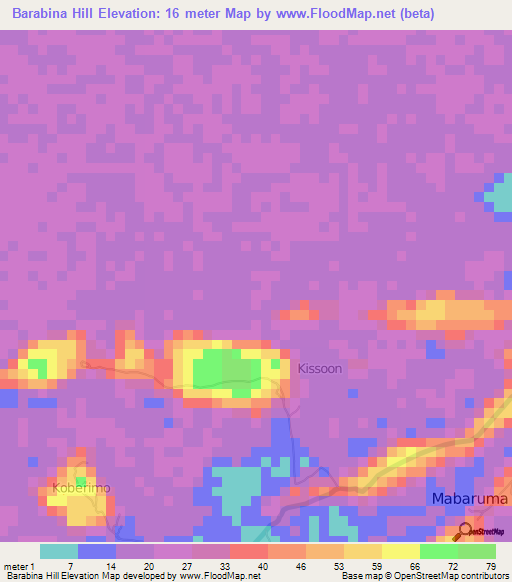 Barabina Hill,Guyana Elevation Map