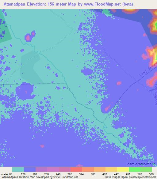 Atamadpau,Guyana Elevation Map