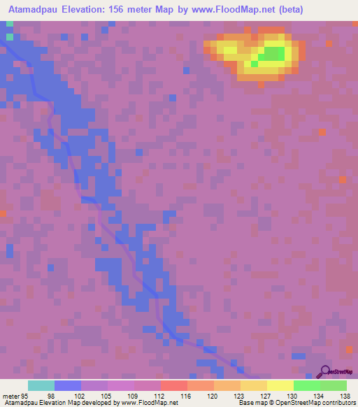 Atamadpau,Guyana Elevation Map