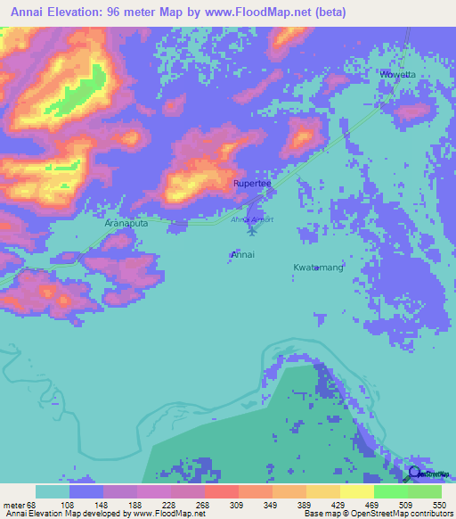 Annai,Guyana Elevation Map