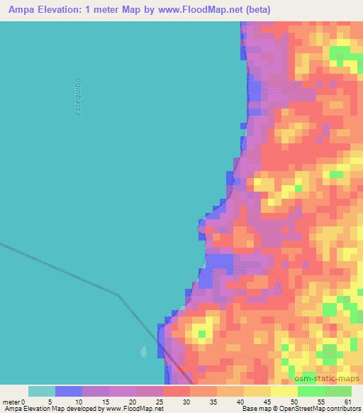 Ampa,Guyana Elevation Map