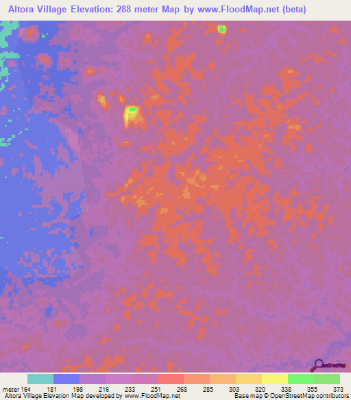 Altora Village,Guyana Elevation Map