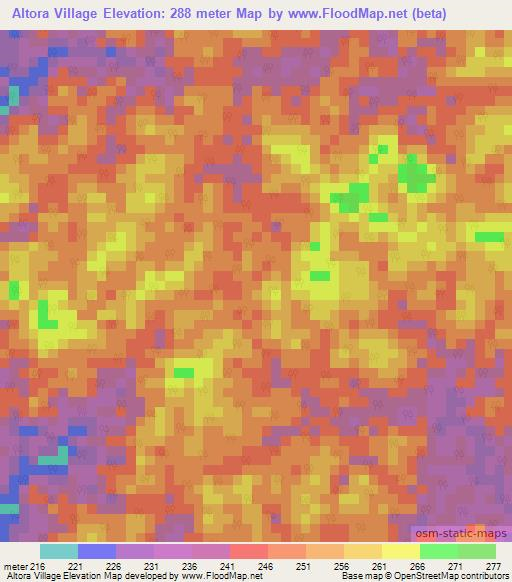 Altora Village,Guyana Elevation Map