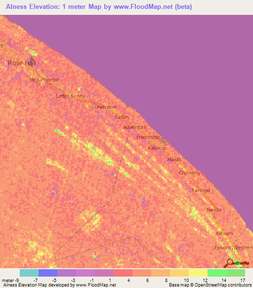 Alness,Guyana Elevation Map