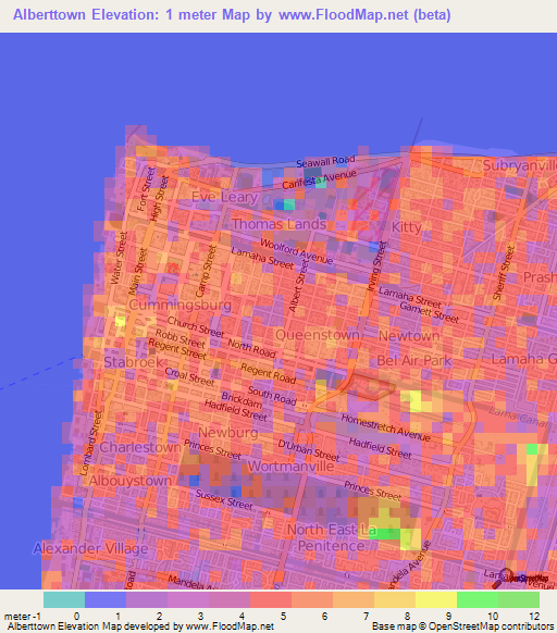 Alberttown,Guyana Elevation Map