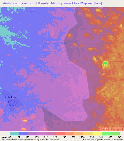 Aishalton,Guyana Elevation Map