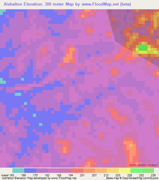 Aishalton,Guyana Elevation Map