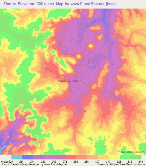 Zimbro,Brazil Elevation Map