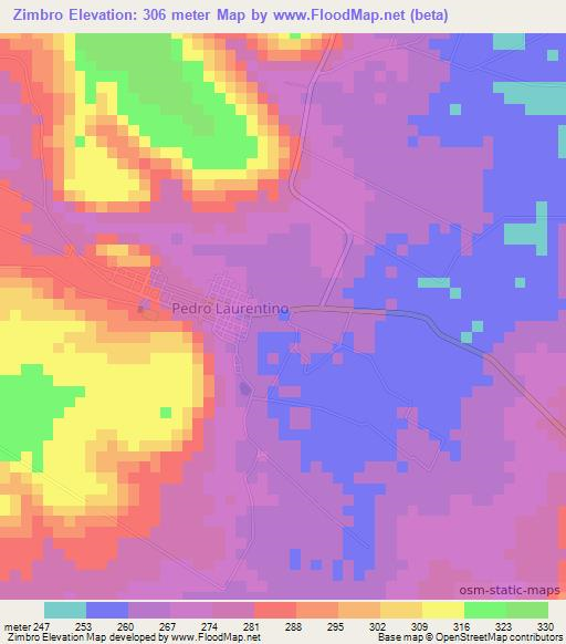 Zimbro,Brazil Elevation Map