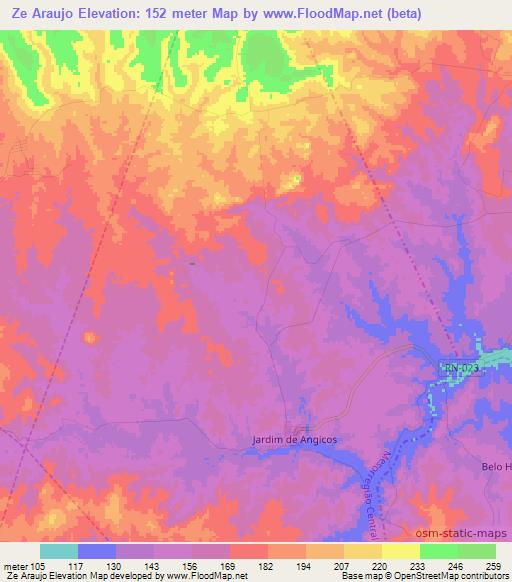 Ze Araujo,Brazil Elevation Map