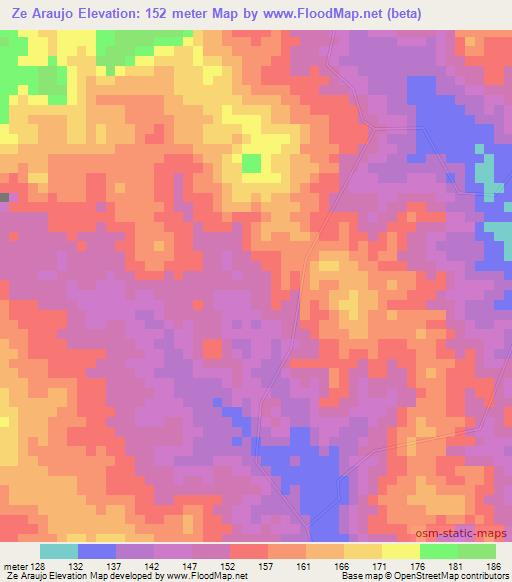 Ze Araujo,Brazil Elevation Map